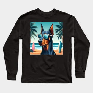 Funny Doberman with Sunglasses Long Sleeve T-Shirt